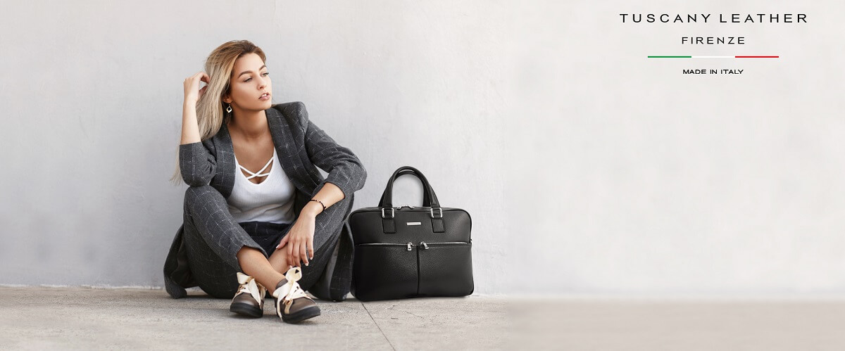 Leather work bag for a daily commute